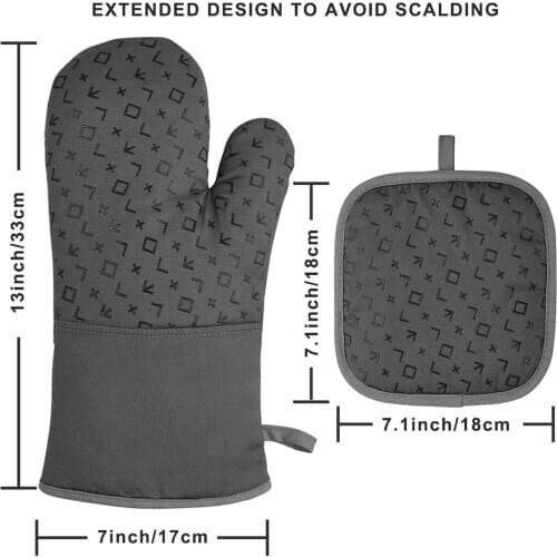 Oven Mitts Heat 500℉ Resistant Soft Lining with Non-Slip Surface Oven Gloves with Cooking Tongs for BBQ Baking Cooking Grilling