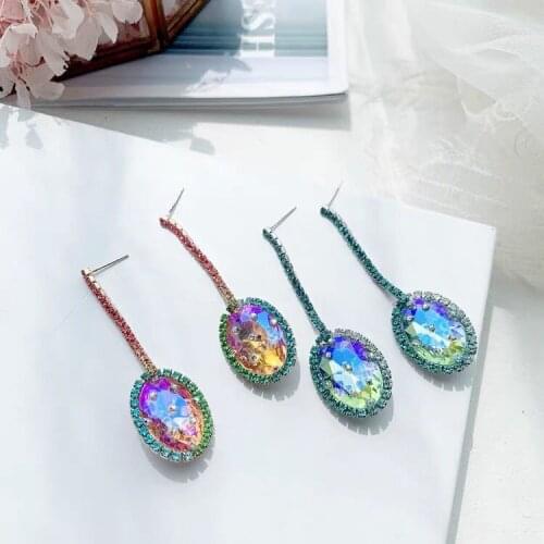 Drop Earrings Round Zirconia Engagement Wedding Party Bridal Dangle Earring Jewelry