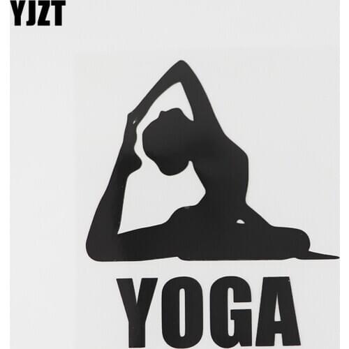 YJZT 10.3CMX11.8CM Fashion Yoga Creative Decor Decal Vinyl Car Sticker Black/Silver 8A-0717