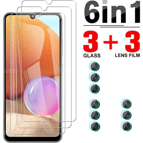 6 In 1 Full Cover Tempered Glass Protector For Samsung Galaxy A32 4G Camera Lens Protective Glas For Samsong Sumsung A 32 6.4"