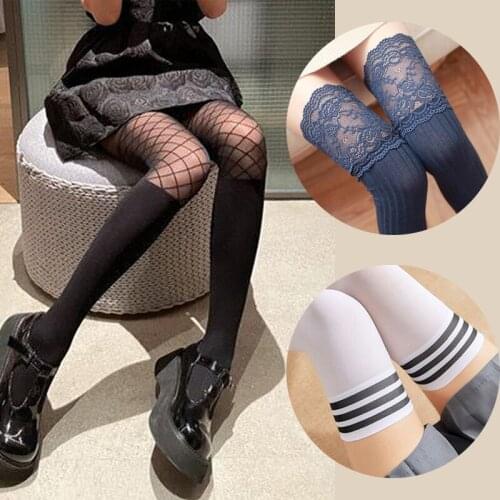 Women Sexy Tight Pantyhose Spring Summer Women Girls Nightclubs Sexy Black Sheer Fake Fishnet Patchwork High Stocking Pantyhose
