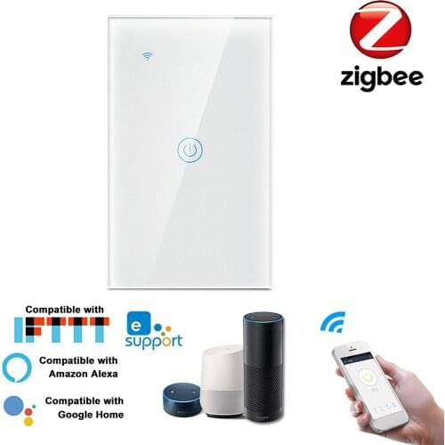 Zigbee Smart Light Switch eWelink APP Remote Control US Wall Touch Switch Compatible with Alexa Google Home for Voice Control