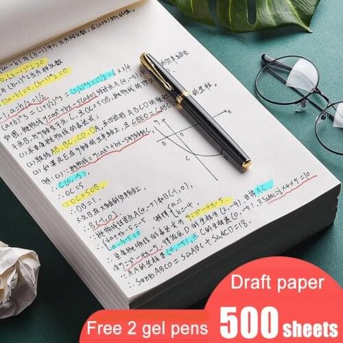 100/500 Sheets of Draft Paper Notebook for School Supplies Mathematical Calculation Book Tailored for Students Draft Paper Books