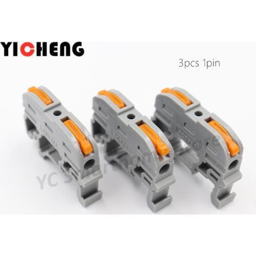 3pcs Rail Type Quick Connection Terminal Press Type Connector Instead Of UK2.5B Terminal Block