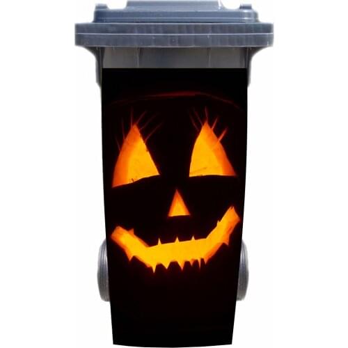 3D Halloween Pumpkin Rubbish Bin Sticker Wallpaper mural Wall Print Decal Removable Wall Mural Photo self adhesive Gift