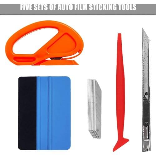 5PCS Car Vinyl Wrap Film Squeegee Scraper Tools Vehicle Glass Protective Film Car Window Wrapping Tint Vinyl Installing Tool D5