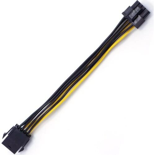 8pin To 6 + 2pin Video Card Power Extension Cable Male To Female 6 + 2p Slide Rail Power Extension Cable 32cm