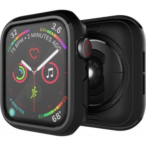 Accessory for Apple Watch Series 4 Case 44mm 40mm Soft TPU Ultra-Slim Lightweight Scratch Resistant Protective Cover black frame