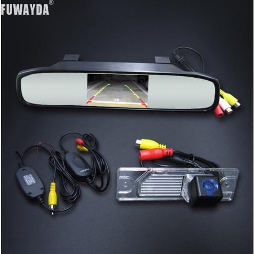 FUWAYDA Wireless CCD Car Rear View Camera for Renault Koleos Car Parking Assistance 4.3 Inch TFT LCD Mirror Rearview Monitor