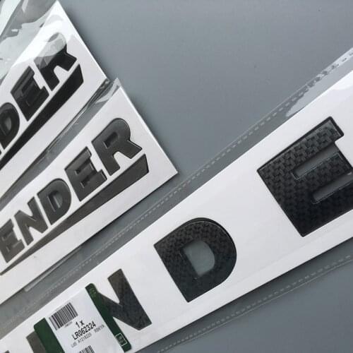 DIY Letters Emblem for DEFENDER Offroad Glossy Black Carbon Fiber Badge Car Styling Refitting Front Hood and Lower Trunk Sticker