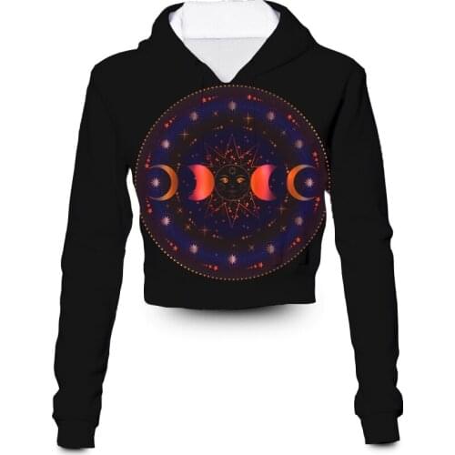 Custom Made Astrology Spark Change 3D Sublimation Print Women Clothing Plus Size Crop Hoodies