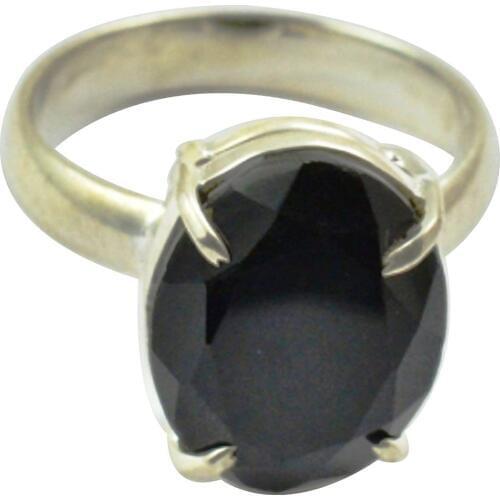 Lovegem Genuine Cut Black Onyx Stone Ring 925 Sterling Silver,Size :7.75, AR3049