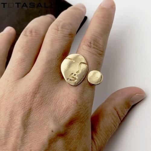 TOTASALLY New Arrival Finger Ring for Men & Women Artstic woman Face Rings Jewelry Gifts anillos de mujeres Dropship