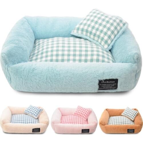 Pet Bed For Dogs Soft Plush Cat Lounger Washable Dog Bed Durable Bench Warm Puppy Nest Chihuahua Kennel House Dog Cushion Mat