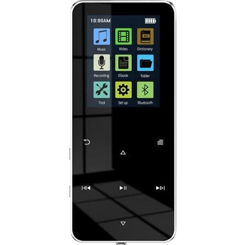 2021 New Bluetooth-compatible MP3 Music Player 8GB 16GB 32GB Touch Key SD Card Insert FM Radio Multiple Language HiFi Player