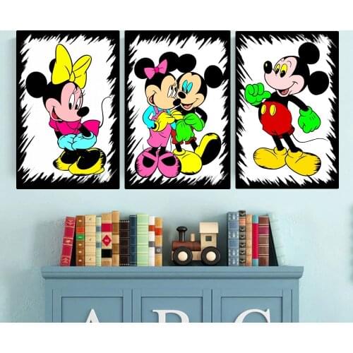 Cartoon Disney Mickey Mouse Lover Anime Poster Street Graffiti Art Painting Romantic Posters Canvas Art Wall Kids Room Decor