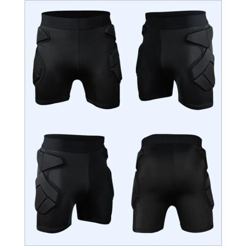 Mens Sport Soccer Goalkeeper Football Rugby Shorts Sponge Defend Ventilate Protective Gears with Hips Pads