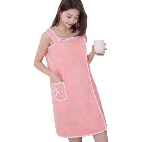 The New Home Clothes Can Wear Bath Towels Womens Suspenders Bathrobes Bath Skirts Female Nightdresses Fashion Pajamas