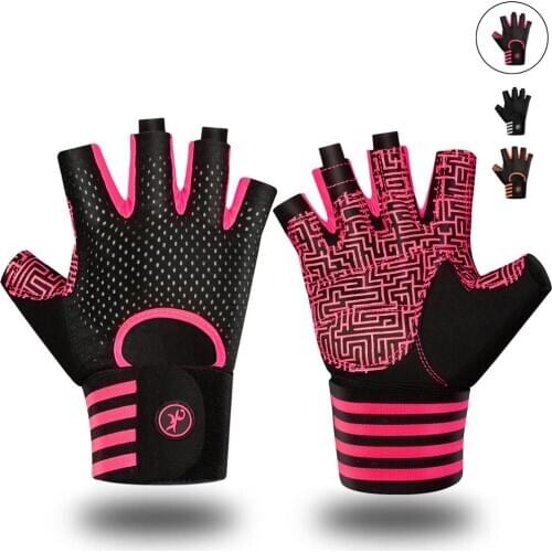 MOREOK Gym Gloves Breathable Crossfit Sports Antislip Wrist Wrap Fitness Workout Training Weight Lifting Gloves for Men Women