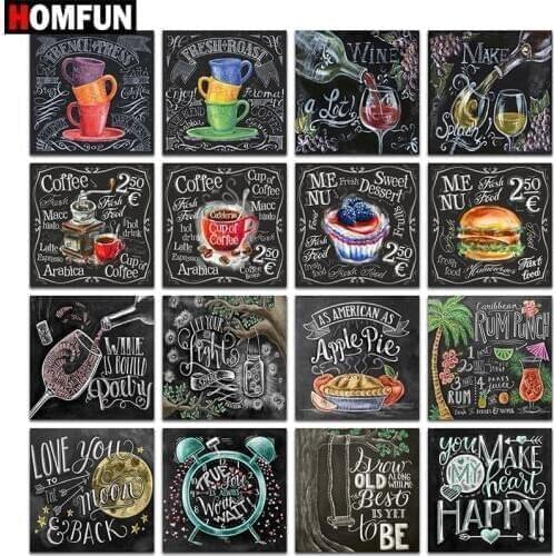 HOMFUN Full Square/Round 5D DIY Diamond Embroidery "Blackboard text" Diamond Painting Cross Stitch Rhinestone 5D Decor gift