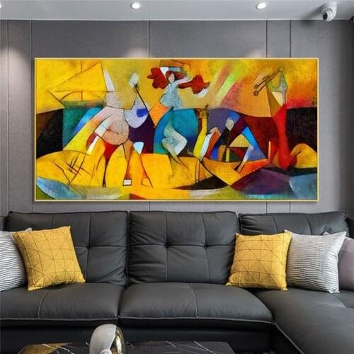 Modern Abstract Color and Color Collision Painting Posters and Prints Canvas Painting Wall Art Living Room Home Decoration