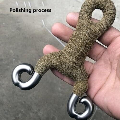 Slingshot 304 Straight Traditional Recurve Titanium Alloy Handmade Outdoor Stainless Steel Hunting Competitive Slingshot Toys