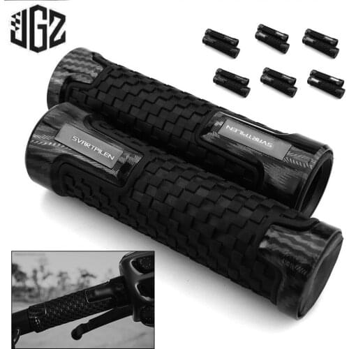 Motorcycle 22mm Handlebar Grips Rubber Plastic Carbon Hand Grips for Husqvarna Svartpilen 401 250 701 2013 - 2018 2019 2020 2021