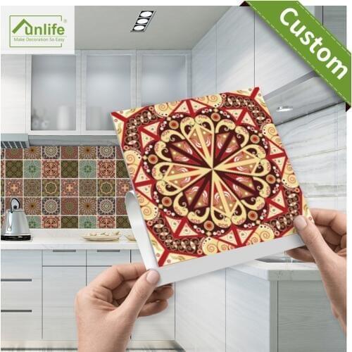 Funlife CUSTOM 10/15/20/25/30cm Self-Adhesive Wall Decal Arabic Waterproof Bathroom Kitchen Anti Oil Tiles Stickers TS015