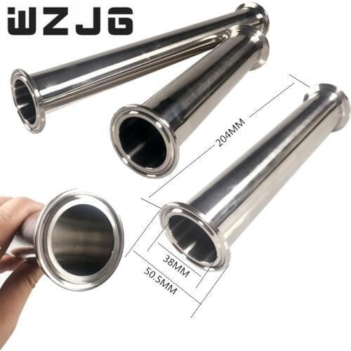 WZJG Sanitary Tri Clamp Type Spool Tube With 51/64MM Ferrule Clamp SS316 4/6/8/12/18/24" Length Tube Thickness 1.5mm