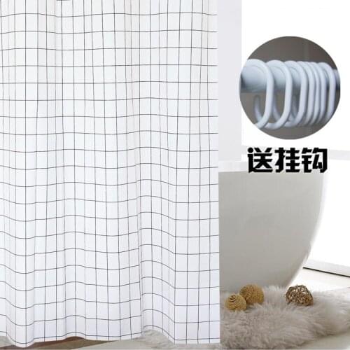 PEVA Grid Waterproof Fabric Bathroom Shower Curtain in the Bathroom for Modern Accessory Bathroom Decor Bath Productc with Hooks