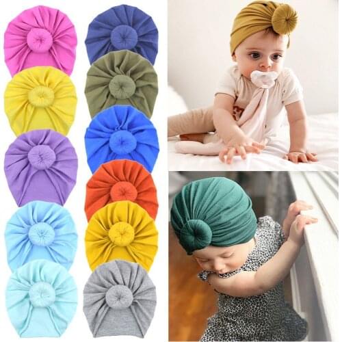 22pc Baby Hat Soft Round Bowknot Baby Girl Hats Toddler Turban Hair Band Bonnet Infant Cap Newborn Head wraps Hat Baby Hairband