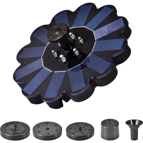 LED Solar Fountain Pump 1.4W 7V Portable Floating Solar Powered Water Fountain Pump For Birdbath Backyard Pond Pool Garden Decor