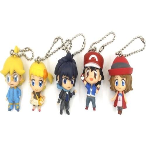 TAKARA TOMY Genuine Gacha Toys Pokemon Ash Ketchum Keychain Action Figure Model Toys