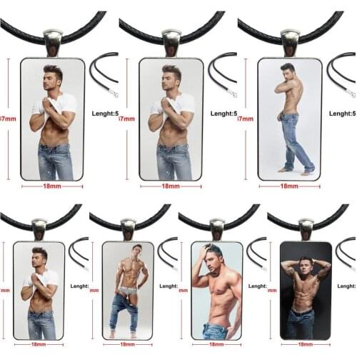 Famous Star Sergey Lazarev Sexy Style Design Fashion Vintage Glass Women Rectangle Necklace Pendants For Christmas Gift