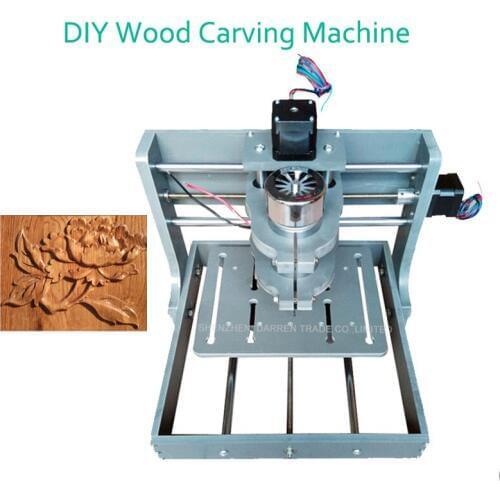 1pc DIY CNC Wood Carving Machine Mini Engraving Machine PVC Mill Engraver Support MACH3 System PCB Milling Machine CNC 2020B