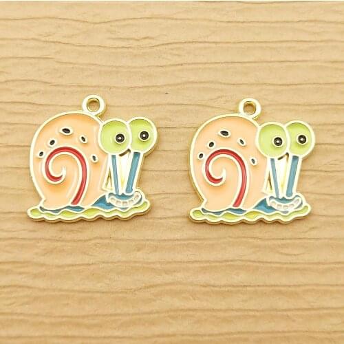 10pcs 18x20mm enamel snail charm for jewelry making and crafting fashion earring pendant bracelet necklace charms