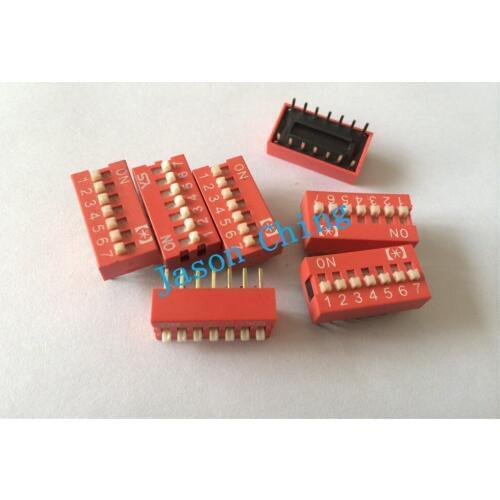 100pcs 7P 7 Position DIP Switch 2.54mm Pitch 2 Row 14 Pin Slide DIP Switch