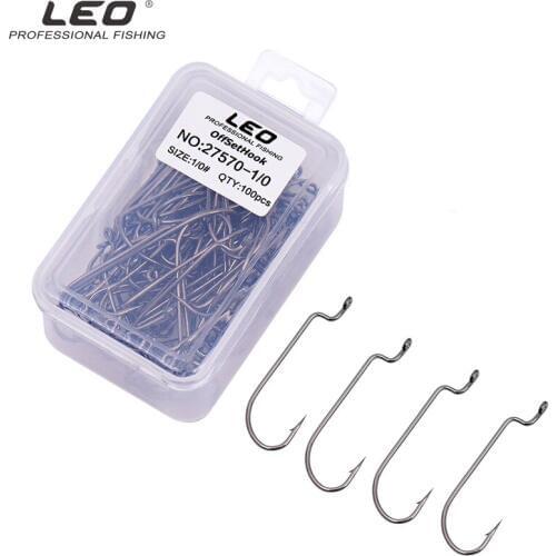100pcs Fishing Hooks High Carbon Steel Worm Offset Hook Size 1/0#/2/0#/3/0#/4/0# Crank Fishhook Strength Anzol Pesca