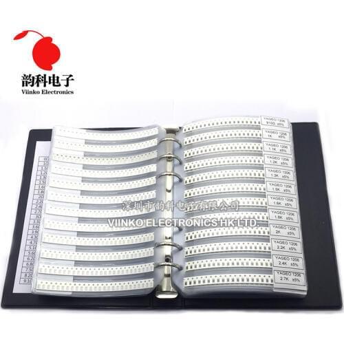 1206 5% SMD Resistor Sample Book 1/4W 0R-10M 170valuesx25pcs=4250pcs Resistor Kit 0R~10M