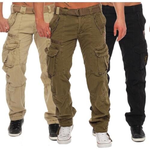 2020 overalls mens multi-pocket straight trousers loose overalls pants men sheer mens pants