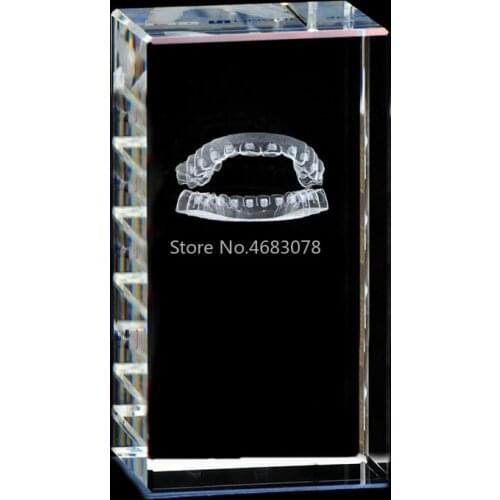 3D Stereoscopic crystal inner carving Human dental model for Medical teaching supplies or Ideal gift 50x50x80mm