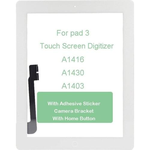 5pcs For iPad 3 3rd Gen A1416 A1430 A1403 9.7" LCD Outer Touch Screen Digitizer Front Glass Panel for ipad3 touch Replacement