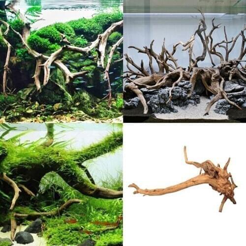 Aquarium Fish Tank Natural Tree Trunk Driftwood Decor Reptile Cylinder Roots Plant Wood Decoration Ornament For Aquarium