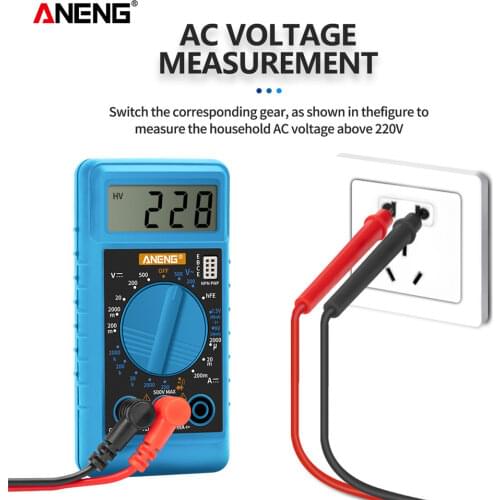 ANENG Mini Digital Multimeter Electric Tester Meter Multimetro Transistor Capacitor Component Tester Auto Range Multimeter