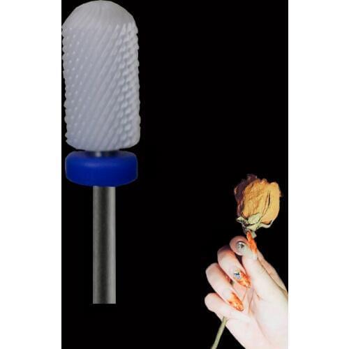 White Ceramic Nail Drill Bit - Smooth Top Bit -M