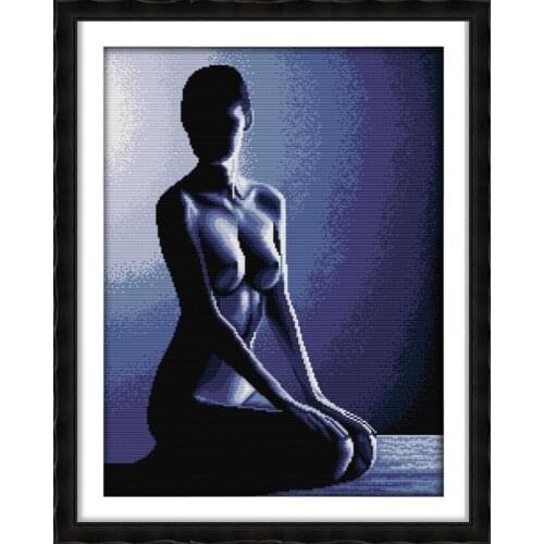 Body Art Beauty European Style Home Decor Chinese Printing Cross-stitch Embroidery Knit Suit Printed on Canvas Diy Joy Sunday