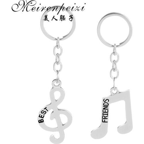 Keychain Musical Note Symbol Treble G Clef Silver Color Crystal Keyring Key Chain Ring Fashion Hot Anime Wholesale