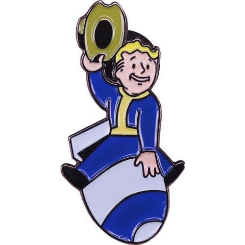 Fallout enamel pin pip boy brooch funny game pins cartoon jewelry men women jackets backpack accessories