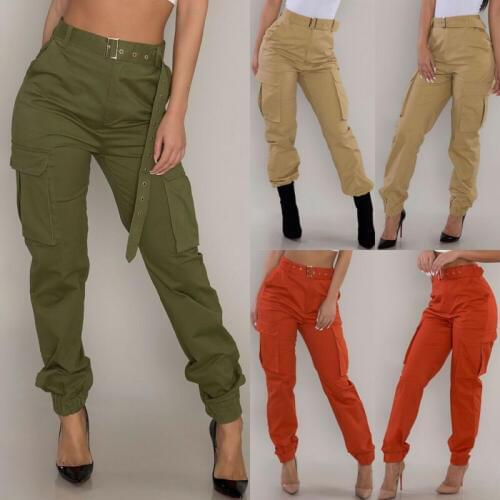 Baggy pants cargo pants women NEW Casual Pencil Skinny Pocket Long Trousers High Waist Pant ropa mujer