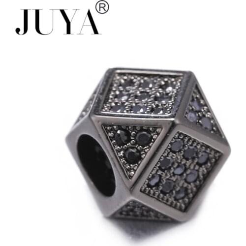 Jewelry Beads For DIY Bracelets Necklaces Accessories Findings High Quality Copper Metal Inaly Zircon Rhinestone Geometric beads